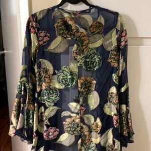 Velvet and mesh kimono Small